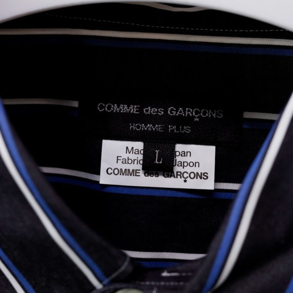 Comme des Garçons Homme Plus Star Pinstripes Grey Men's Button-Up - Picture 4 of 15
